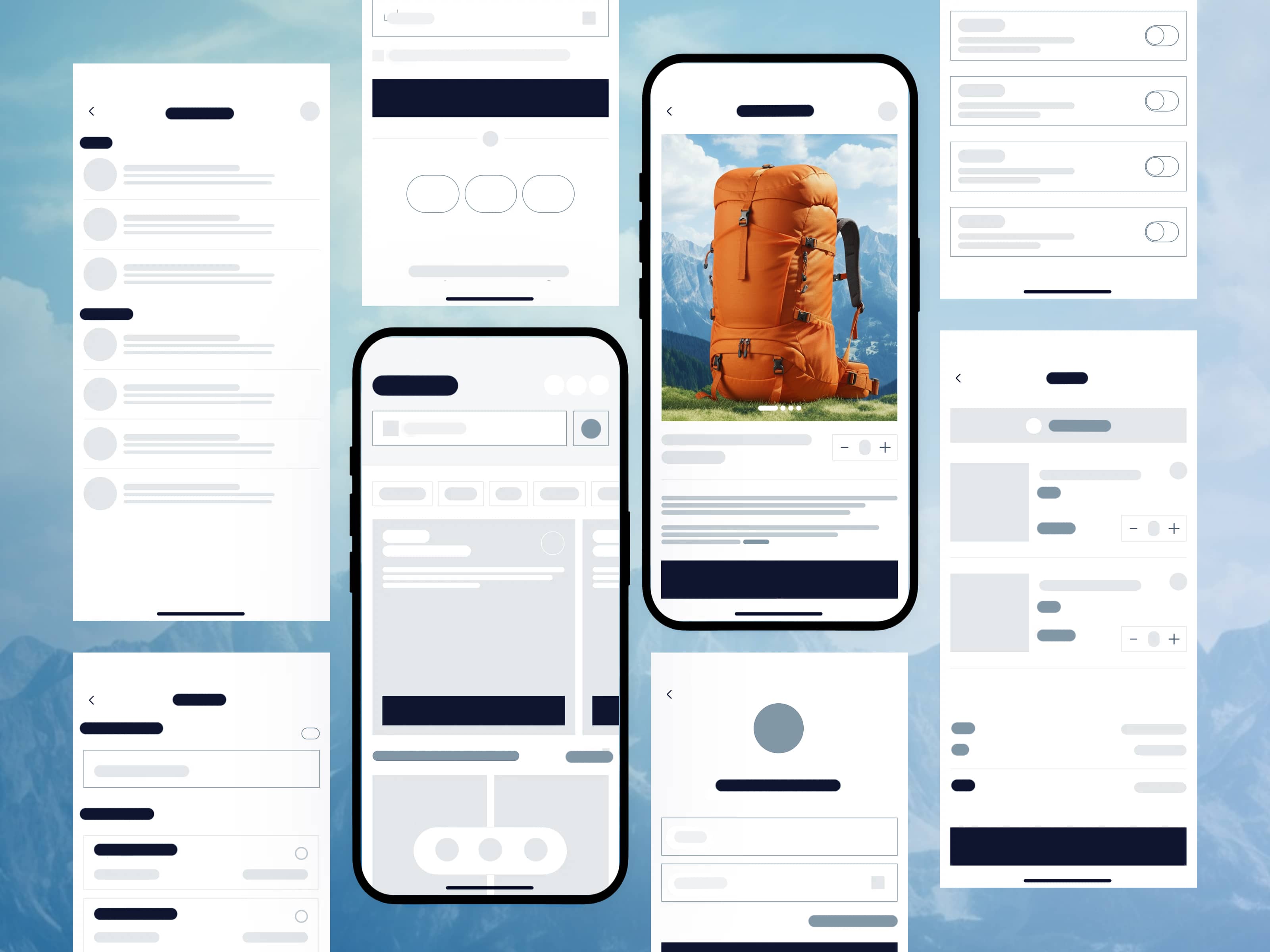 Outdoor Brand — ecommerce site wireframe ideation